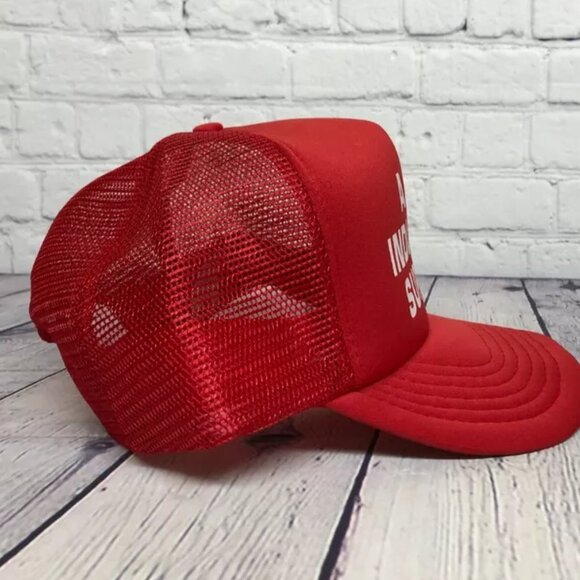 Vintage Trucker Hat Mesh A.E.S. Industrial Supplies Foam Cap Snapback Logo Red - Picture 2 of 6